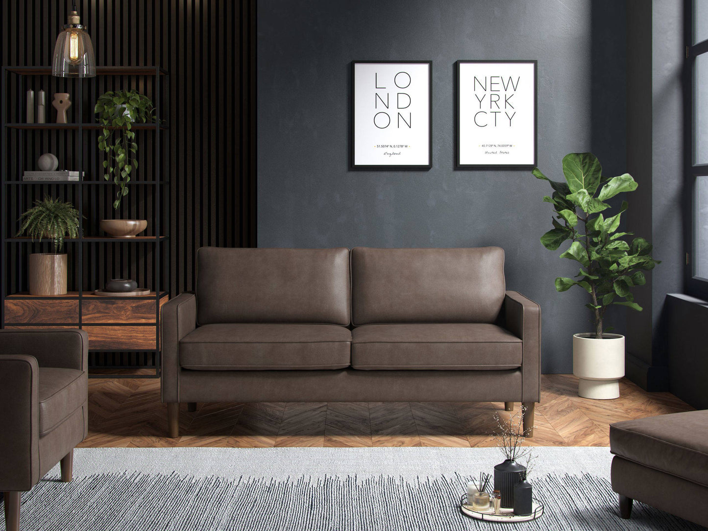 Model 46 - 3 Seater Sofa Faux Leather