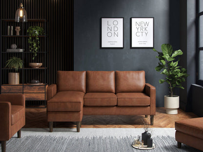 Model 46 - Reversible Chaise Sofa Faux Leather